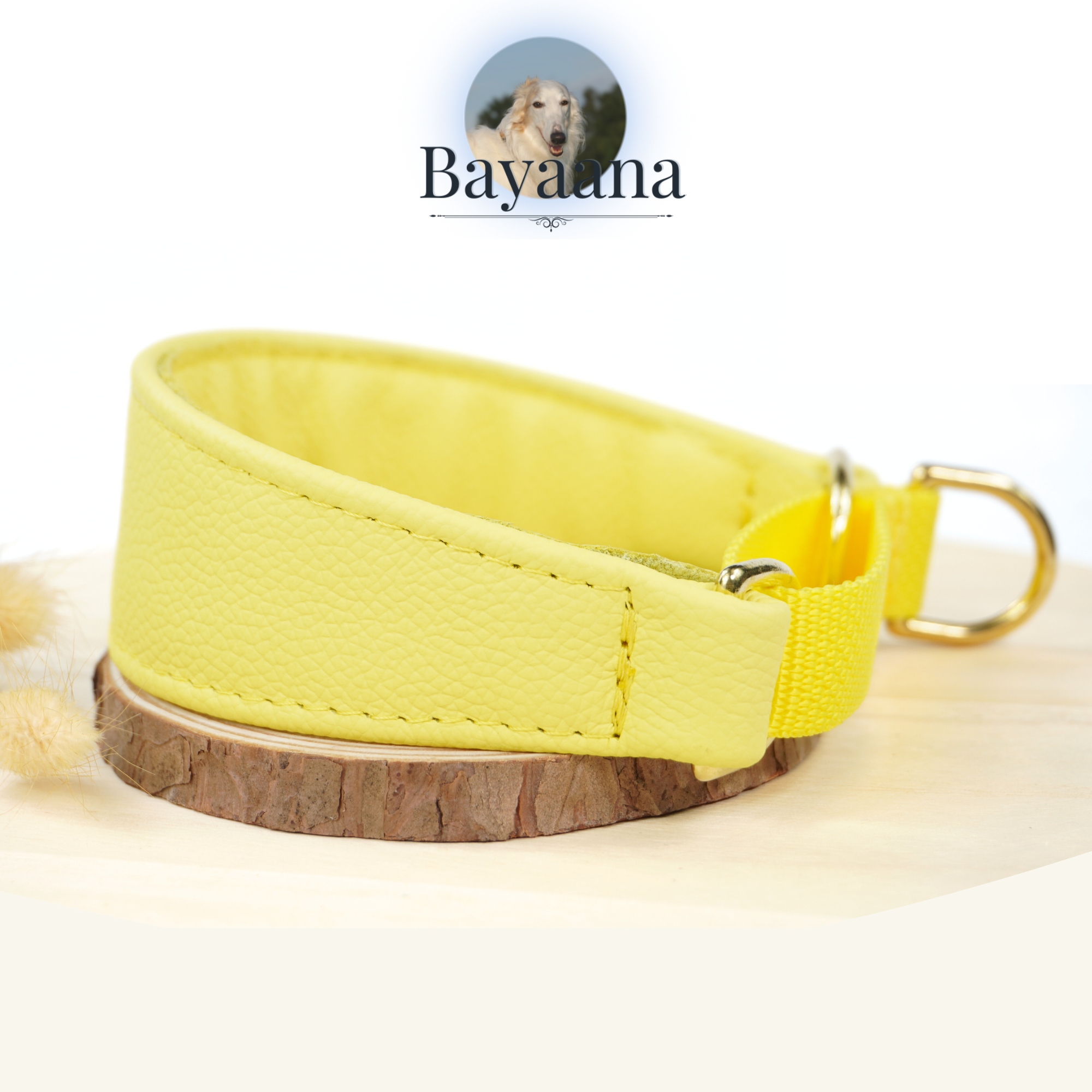 Zugstopp Basic in Gelb, Messingbeschläge, Zug: Gelb