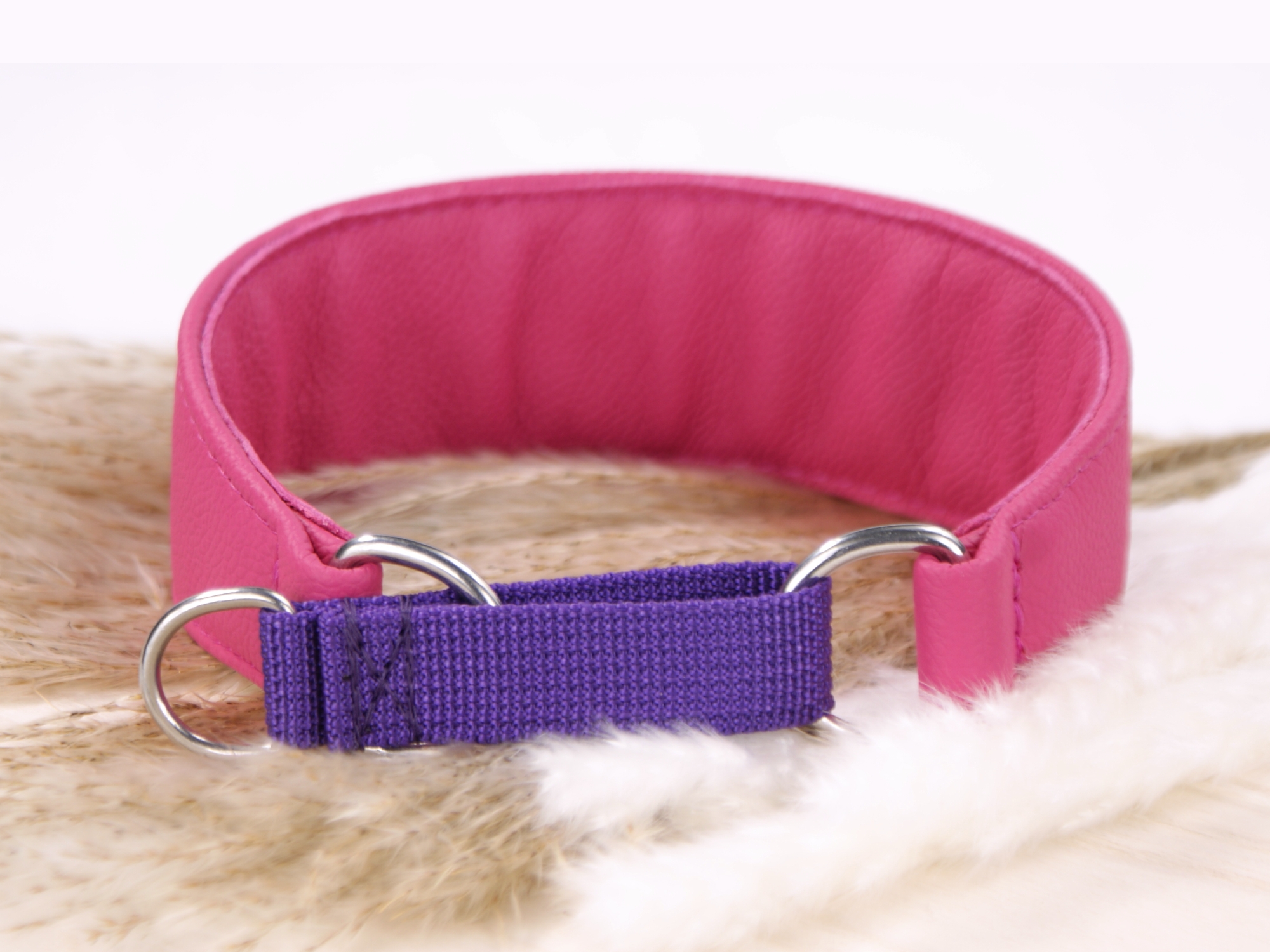 Zugstopp Basic in Himbeere, Edelstahlbeschläge, Gurtband: Lila