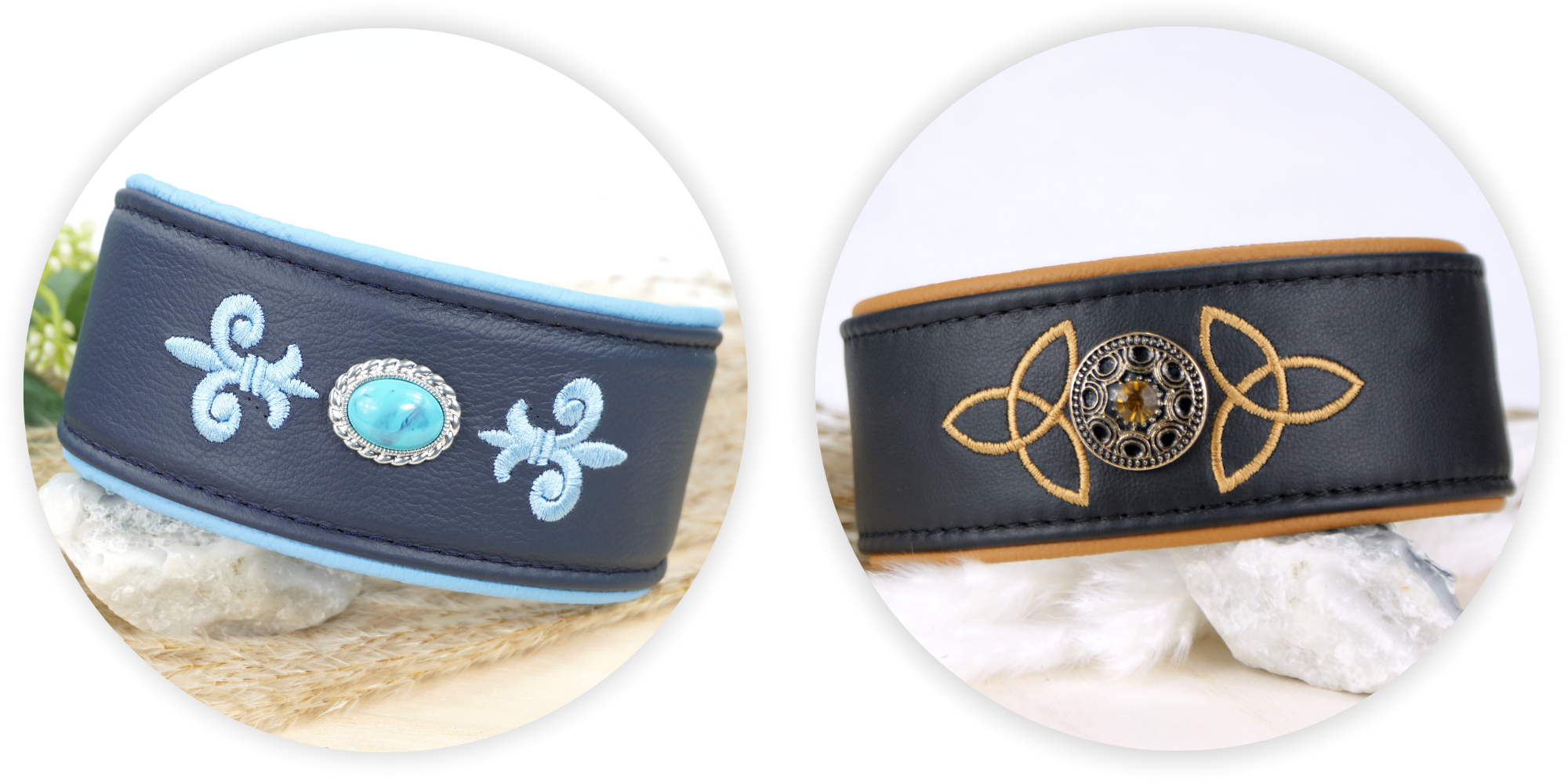 Bestickte Windhundhalsbänder