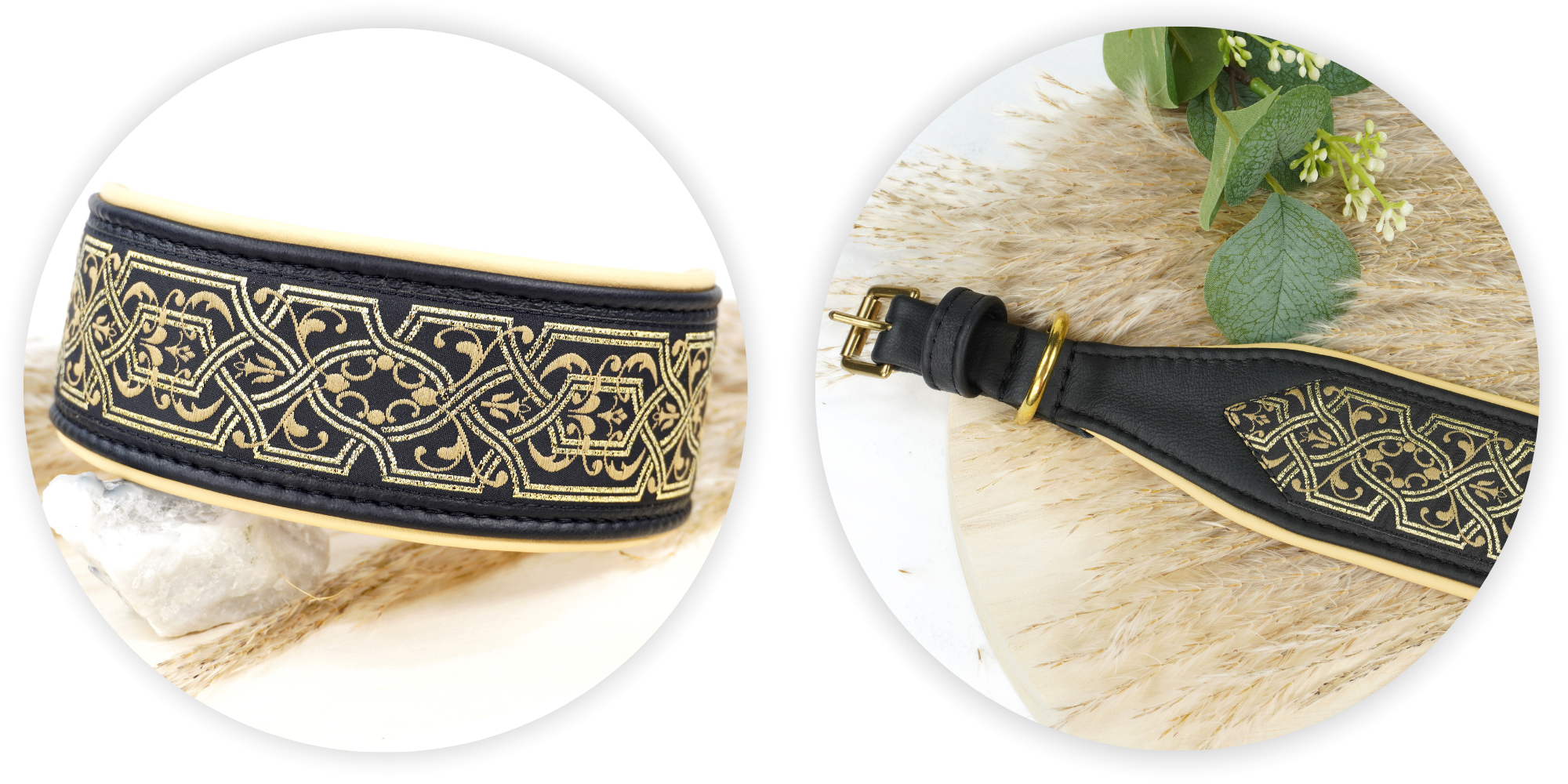 Schwarzes Windhundhalsband aus Leder